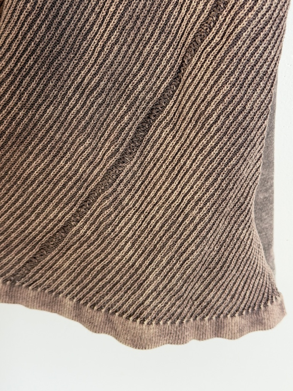 M. Rena Washed Taupe Ribbed Long Sleeve Tee - Picture 4 of 6